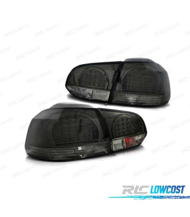 FAROLINS TRASEIROS LED PARA VOLKSWAGEN VW GOLF 6 08-12 SMOKED FUMADO ESCURECIDO