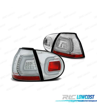 FAROLINS TRASEIROS LED PARA VOLKSWAGEN VW GOLF 5 03-09 CHROME CROMADO