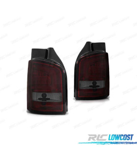 FAROLINS TRASEIROS LED PARA VOLKSWAGEN VW T5 10-15 1P RED SMOKED VERMELHO FUMADO ESCURECIDO