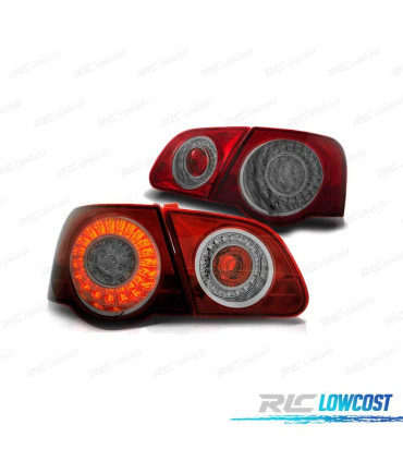 FAROLINS TRASEIROS LED VOLKSWAGEN VW PASSAT B6 3C LIMOUSINE 05-10 RED SMOKED VERMELHO FUMADO ESCURECIDO