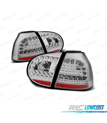FAROLINS TRASEIROS LED PARA VOLKSWAGEN VW GOLF 5 03-09 CHROME CROMADO