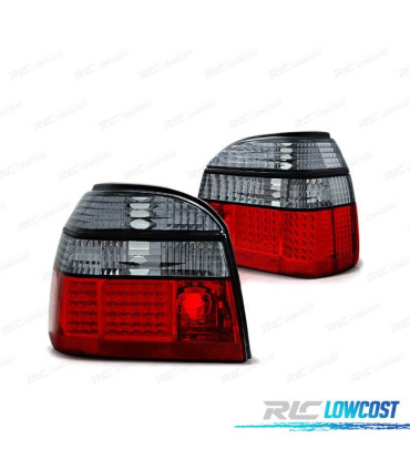 FAROLINS TRASEIROS PARA VOLKSWAGEN VW GOLF 3 91-97 LED VERMELHO FUMADO ESCURECIDO