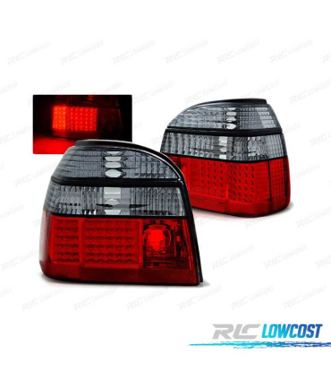 FAROLINS TRASEIROS PARA VOLKSWAGEN VW GOLF 3 91-97 LED VERMELHO FUMADO ESCURECIDO