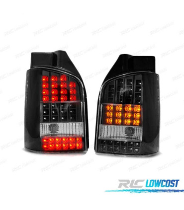 FAROLINS TRASEIROS LED PARA VOLKSWAGEN VW T5 03-09 BLACK PRETO