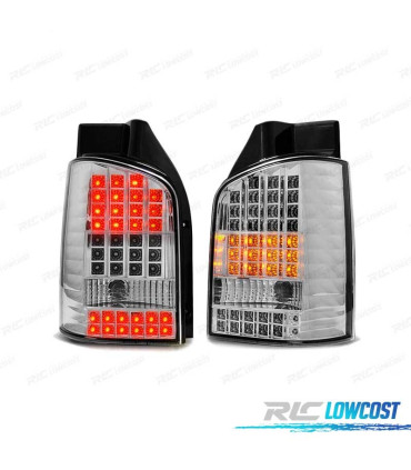 FAROLINS TRASEIROS LED PARA VOLKSWAGEN VW T5 03-09 CHROME CROMADO