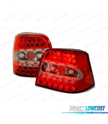 FAROLINS TRASEIROS LED PARA VOLKSWAGEN VW GOLF 4 97-03 RED VERMELHO