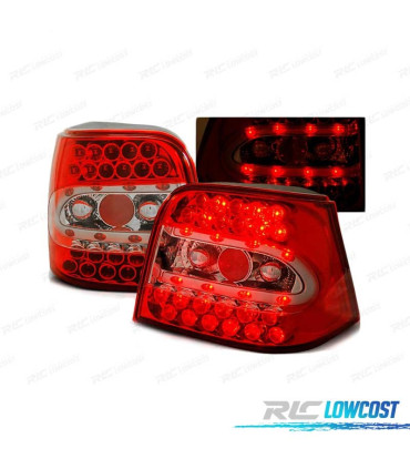 FAROLINS TRASEIROS LED PARA VOLKSWAGEN VW GOLF 4 97-03 RED VERMELHO