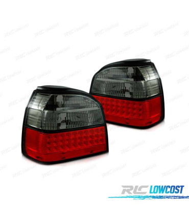 FAROLINS TRASEIROS LED PARA VOLKSWAGEN VW GOLF 3 91-97 VERMELHO FUMADO ESCURECIDO