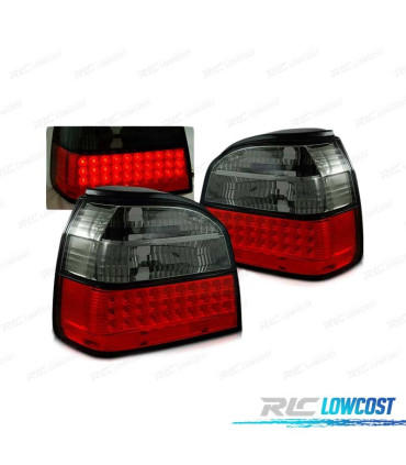 FAROLINS TRASEIROS LED PARA VOLKSWAGEN VW GOLF 3 91-97 VERMELHO FUMADO ESCURECIDO