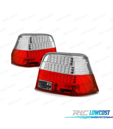 FAROLINS TRASEIROS LED PARA VOLKSWAGEN VW GOLF 4 97-03 VERMELHO BRANCO