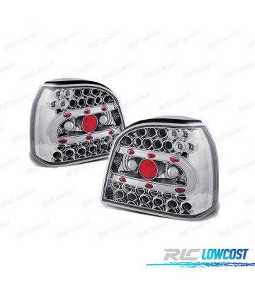 FAROLINS TRASEIROS PARA VOLKSWAGEN VW GOLF 3 91-97 CHROME CROMADO LED