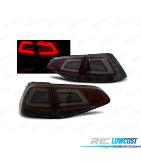 FAROLINS TRASEIROS LED PARA VOLKSWAGEN VW GOLF 7 12-17 RED SMOKED VERMELHO FUMADO ESCURECIDO