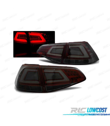 FAROLINS TRASEIROS LED PARA VOLKSWAGEN VW GOLF 7 12-17 RED SMOKED VERMELHO FUMADO ESCURECIDO