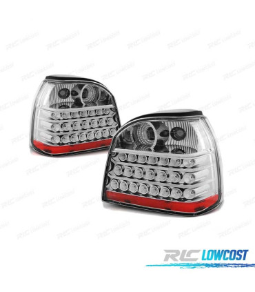 FAROLINS TRASEIROS LED PARA VOLKSWAGEN VW GOLF 3 91-97 CHROME CROMADO