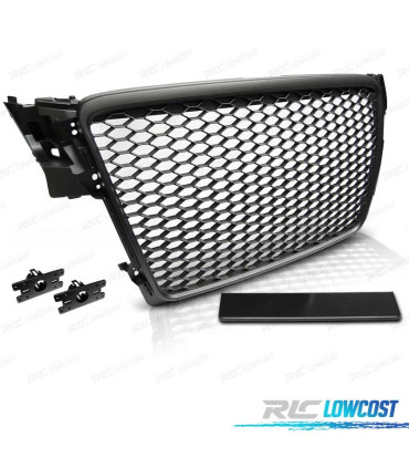 GRELHA FRONTAL AUDI A4 B8 08-11 PRETO FOSCO LOOK RS