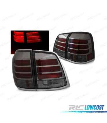 FAROLINS TRASEIROS LED PARA TOYOTA LAND CRUISER FJ200 07-15 SMOKED FUMADOS ESCURECIDOS