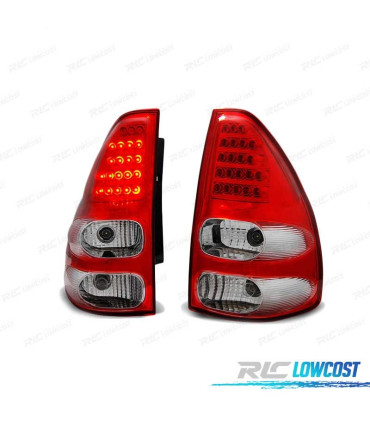 FAROLINS TRASEIROS LED TOYOTA LAND CRUISER FJ120 03-09 VERMELHO BRANCO