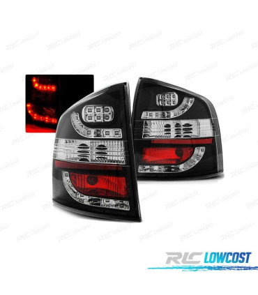 FAROLINS TRASEIROS LED PARA SKODA OCTAVIA KOMBI II 04-12 BLACK PRETO