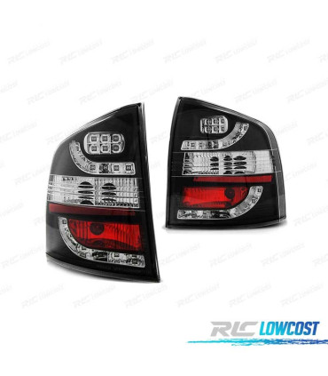 FAROLINS TRASEIROS LED PARA SKODA OCTAVIA KOMBI II 04-12 BLACK PRETO
