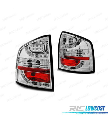 FAROLINS TRASEIROS LED PARA SKODA OCTAVIA II KOMBI 04-12 CHROME CROMADO