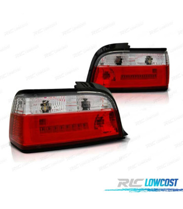 FAROLINS TRASEIROS LED PARA BMW E36 90-99 C C VERMELHO BARRA BRANCA