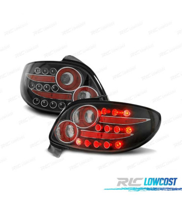FAROLINS TRASEIROS LED PARA PEUGEOT 206 98- BLACK PRETO