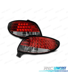 FAROLINS TRASEIROS LED PEUGEOT 206 98-09 VERMELHO TRANSPARENTE