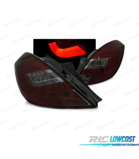 FAROLINS TRASEIROS LED PARA OPEL CORSA D 3P 06-14 RED SMOKED VERMELHO FUMADO ESCURECIDO