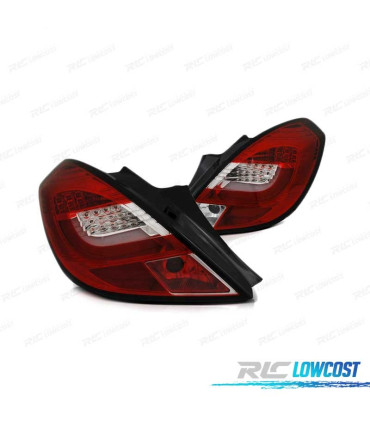 FAROLINS TRASEIROS LED PARA OPEL CORSA D 3P 06-14 VERMELHO