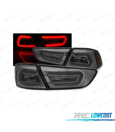 FAROLINS TRASEIROS LED MITSUBISHI LANCER 8 SEDAN 08-11 SMOKED FUMADO ESCURECIDO