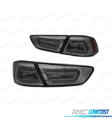 FAROLINS TRASEIROS LED MITSUBISHI LANCER 8 SEDAN 08-11 SMOKED FUMADO ESCURECIDO