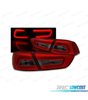 FAROLINS TRASEIROS LED MITSUBISHI LANCER 8 SEDAN 08-11 RED SMOKED VERMELHO FUMADO ESCURECIDO