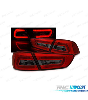 FAROLINS TRASEIROS LED MITSUBISHI LANCER 8 SEDAN 08-11 RED SMOKED VERMELHO FUMADO ESCURECIDO