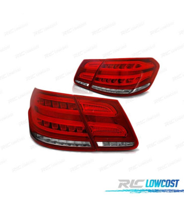FAROLINS TRASEIROS LED DINÂMICO MERCEDES W212 09-13 VERMELHO TRANSPARENTE