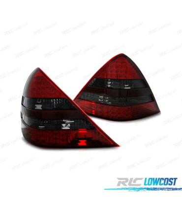 FAROLINS TRASEIROS LED PARA MERCEDES R170 SLK 96-04 RED SMOKED VERMELHO FUMADO ESCURECIDO