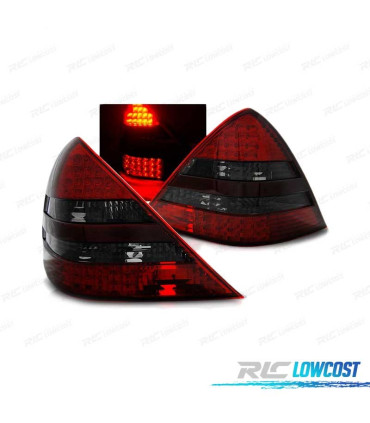FAROLINS TRASEIROS LED PARA MERCEDES R170 SLK 96-04 RED SMOKED VERMELHO FUMADO ESCURECIDO