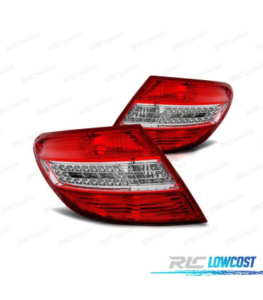 FAROLINS TRASEIROS LED MERCEDES W204 LIMOUSINE 07-10 VERMELHO CRISTAL