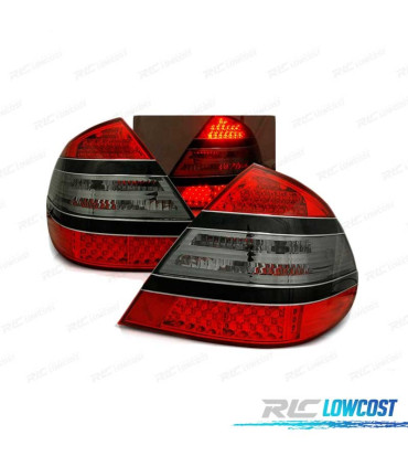 FAROLINS TRASEIROS LED PARA MERCEDES W211 02-06 VERMELHO FUMADO ESCURECIDO