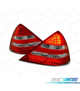 FAROLINS TRASEIROS LED MERCEDES SLK R170 96-04 VERMELHO CRISTAL