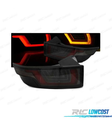 FAROLINS TRASEIROS LED RANGE ROVER EVOQUE 11-18 PRETO FUMADO ESCURECIDO