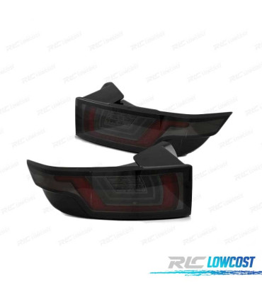 FAROLINS TRASEIROS LED RANGE ROVER EVOQUE 11-18 PRETO FUMADO ESCURECIDO