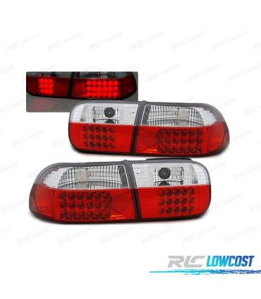 FAROLINS TRASEIROS LED HONDA CIVIC 91-95 2D 4D VERMELHO BRANCO
