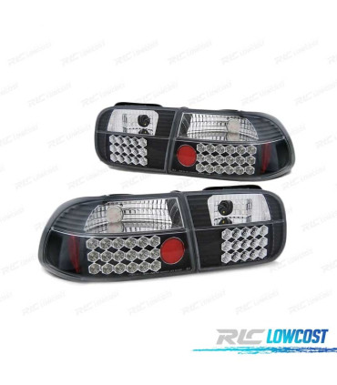 FAROLINS TRASEIROS LED HONDA CIVIC 2P 4P 91-95 PRETO