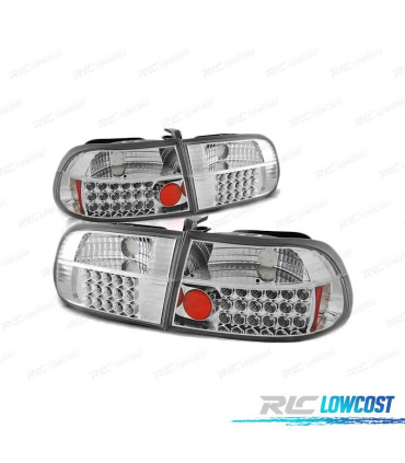 FAROLINS TRASEIROS LED PARA HONDA CIVIC LED 91-95 CHROME CROMADO