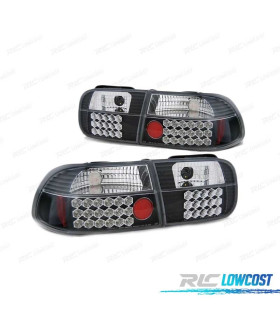 FAROLINS TRASEIROS LED PARA HONDA CIVIC 91-95 BLACK PRETO