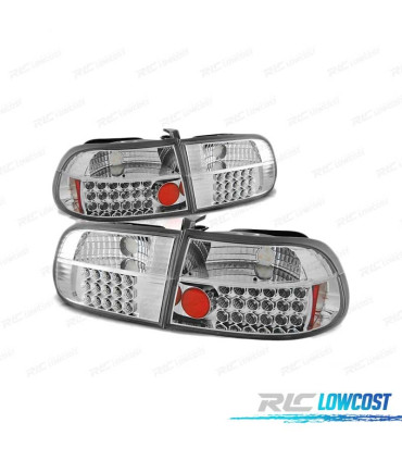 FAROLINS TRASEIROS LED PARA HONDA CIVIC 91-95 CHROME CROMADO