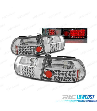 FAROLINS TRASEIROS LED PARA HONDA CIVIC 91-95 CHROME CROMADO