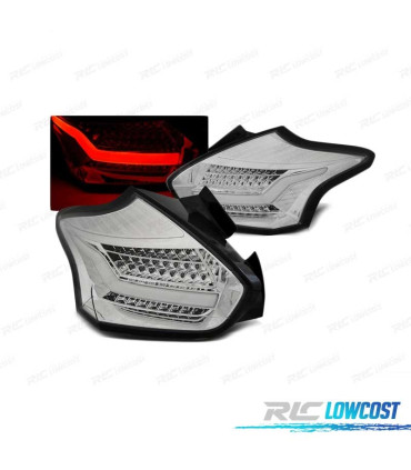 FAROLINS TRASEIROS LED DINÂMICOS PARA FORD FOCUS 3 HATCHBACK 15-18 CHROME CROMADO