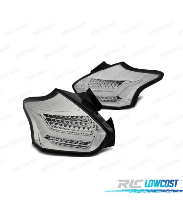 FAROLINS TRASEIROS LED DINÂMICOS PARA FORD FOCUS 3 HATCHBACK 15-18 CHROME CROMADO