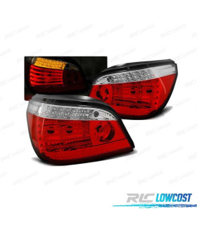 FAROLINS TRASEIROS BMW E60 LCI 07-09 LED DINÂMICOS VERMELHO CRISTAL